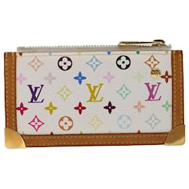 Louis Vuitton-LOUIS VUITTON Monogram Multicolor Pochette Cles Monedero Blanco M92655 autenticación 49633-Blanco