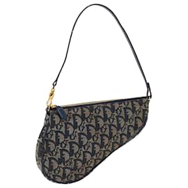 Christian Dior-Christian Dior Trotter Canvas Saddle Pouch Accessori Pouch Navy Auth 50438-Blu navy