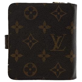 Louis Vuitton-LOUIS VUITTON Monogram Compact zip Wallet M61667 LV Auth 50247-Monograma