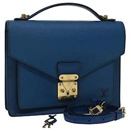 Louis Vuitton-LOUIS VUITTON Epi Monceau Hand Bag 2way Blue M52125 LV Auth yk8034-Blue