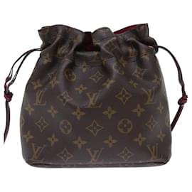 Louis Vuitton-LOUIS VUITTON Monogram Posh Noe Pouch Fuchsia M43445 LV Auth 50385-Fuschia,Monogram