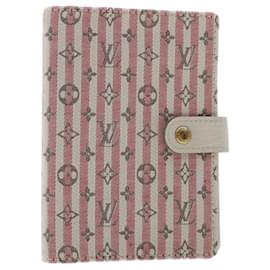 Louis Vuitton-LOUIS VUITTON Monogram Mini Lin Agenda PM Tagesplaner Cover R20917 Auth 49902-Pink