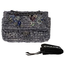 Chanel Bag 2.55 in Gray Tweed - 101378 Grey