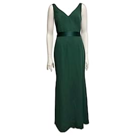 Vera Wang-Vera Wang flaschengrünes Abendkleid-Dunkelgrün