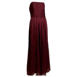 Vera Wang Robe de soirée bustier en tulle bordeaux Bordeaux