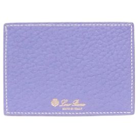 Loro Piana Purple cardholder with contrasted stitching Purple