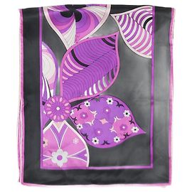 Emilio Pucci Sciarpa stampata floreale viola e nera Porpora