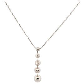 COLAR DE BOLAS DE PRATA TIFFANY & CO 925 BOLA DE RESISTÊNCIA 5- COLAR DE GOTA DE LINHA Prata