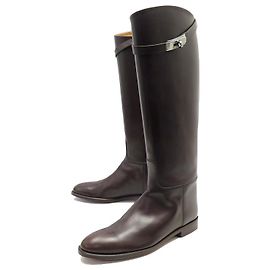 Hermès NEUE HERMES SCHUHE SPRINGSTIEFEL 41 KELLY RIDER BOOTS MIT LEDERVERSCHLUSS Braun
