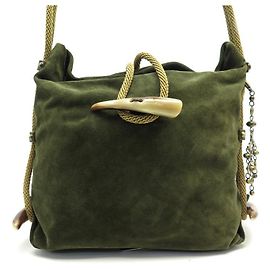 Gianfranco Ferré NOVA BOLSA GIANFRANCO FERRE EM CAMURÇA VERDE E CHIFRE NOVA BOLSA DE CAMURÇA VERDE Verde