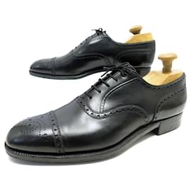 JM Weston-VINTAGE JM WESTON SHOES 329 Richelieu 9C 43 BENCH MADE + SHOEF SHEETS-Black