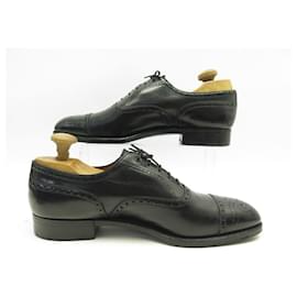 JM Weston-VINTAGE JM WESTON SHOES 329 Richelieu 9C 43 BENCH MADE + SHOEF SHEETS-Black