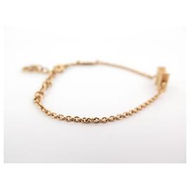 Louis Vuitton-BRACELET LOUIS VUITTON LV & ME LETTRE M M61084 15-18 METAL DORE GOLD STRAP-Doré
