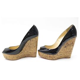 Christian Louboutin-CHRISTIAN LOUBOUTIN SHOES COROCLIC PUMPS 100 Wedges 39 SHOES-Black