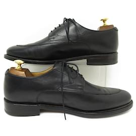 Paraboot-PARABOOT CHELSEA SHOES 1655 Derby 7.5 41.5 BLACK LEATHER STAINLESS STEEL SHOES-Black