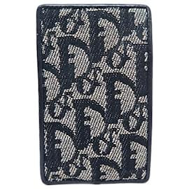 Christian Dior Pouch Navy Whole Pattern Saddle Nano Pouch Height 8