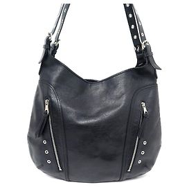 LONGCHAMP LADBROKE KATE MOSS HANDBAG IN BLACK LEATHER LEATHER SHOULDER BAG Black