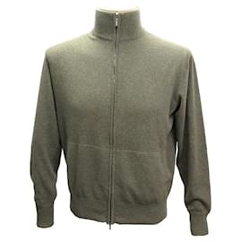 Loro Piana-NEW LORO PIANA CLASSIC ZIP UP BOMBER JACKET M 48 BABY CASHMERE TOP-Khaki