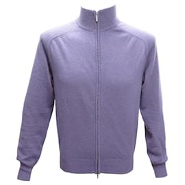 Loro Piana-NEW LORO PIANA CLASSIC ZIP UP BOMBER JACKET M 48 BABY CASHMERE TOP-Purple