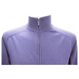Loro Piana-NEW LORO PIANA CLASSIC ZIP UP BOMBER JACKET M 48 BABY CASHMERE TOP-Purple