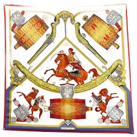 Sciarpa Hermès vintage 1821 OMAGGIO ALL'AMICIZIA FRANCO-ELLENICA 1985 sciarpa Blu