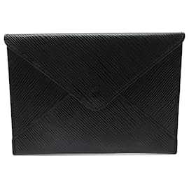 Louis Vuitton-NEW LOUIS VUITTON POUCH INVITATION ENVELOPE BLACK EPI LEATHER POUCH-Black