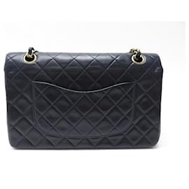 Chanel-VINTAGE CHANEL TIMELESS CLASSIC MEDIUM LEATHER QUILTED HANDBAG-Navy blue