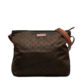 Gucci-GG Canvas Messenger Bag 308840-Brown