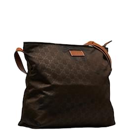 Gucci-GG Canvas Messenger Bag 308840-Brown