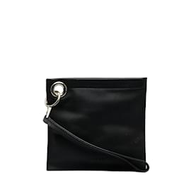 Loewe-Loewe Leather Cosmetic Pouch Leather Vanity Bag in Good condition-Black