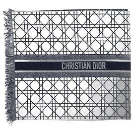 Christian Dior Sciarpa in cashmere Dior Cannage blu scuro Blu navy