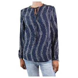 Vanessa Seward-Blue star-printed silk shirt - size FR 34-Blue