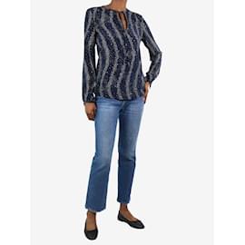 Vanessa Seward-Blue star-printed silk shirt - size FR 34-Blue