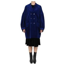 Simone Rocha Blauer, mit Samt gefütterter Mantel – Größe UK 10 Blau