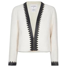 Chanel-París / Magnífica chaqueta de tweed de Salzburgo-Crudo