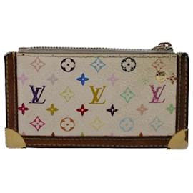 Louis Vuitton-LOUIS VUITTON Monogram Multicolor Pochette Cles Monedero Blanco M92655 autenticación 49876-Blanco