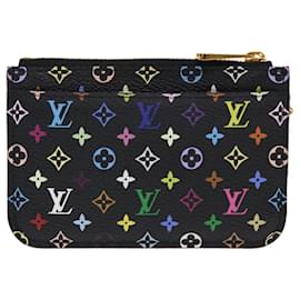 Louis Vuitton-LOUIS VUITTON Monogram Multicolor Pochette Cle NM Purse Noir M93735 auth 49921A-Noir