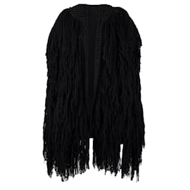 Autre Marque-Collection Privée Knit Jacket with Fringes-Black