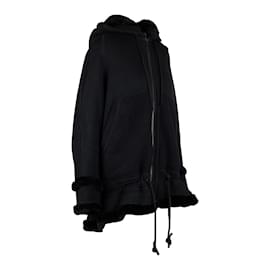 Autre Marque-Diliborio lined Layered Wool Jacket with Hoodie-Black