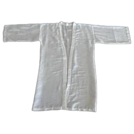 Autre Marque-A alcofa Kimono ou Jaqueta 3/4 T de linho branco.38 Plataforma-Branco