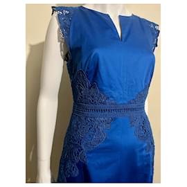 Autre Marque-Vestido azul cielo con adorno de encaje de Marios Schwab-Azul