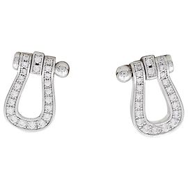 Boucles d'oreilles Fred, "Force 10", or blanc, diamants. Autre
