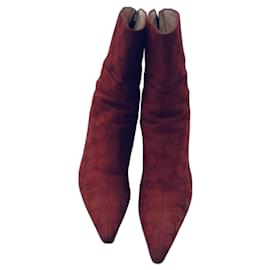 Botines Gucci Rojos de Algodón Roja