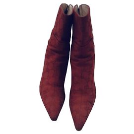 Gucci Stiefeletten Rot Baumwolle Rot