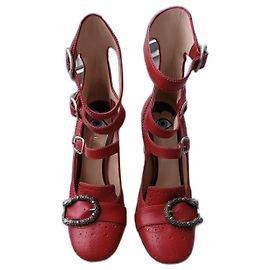 Gucci Ankle Boots Dark Red Leather Dark red