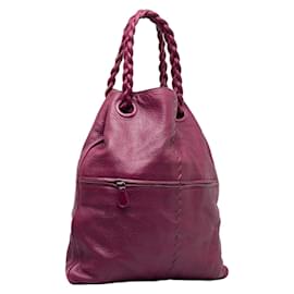 Bottega Veneta-Leather Julie Shopper Tote 147716-Purple