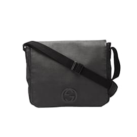 Gucci-Interlocking G Flap Messenger Bag 222291-Black