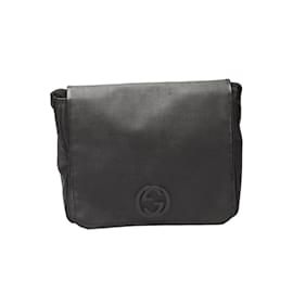 Gucci-Interlocking G Flap Messenger Bag 222291-Black