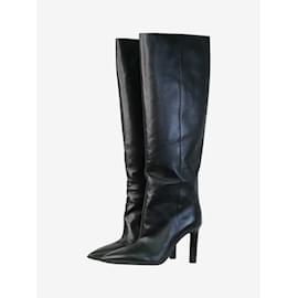Saint Laurent-Black leather knee-high boots - size EU 37-Black