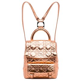 Dior Gold Small Metallic Cannage Stardust Backpack Golden